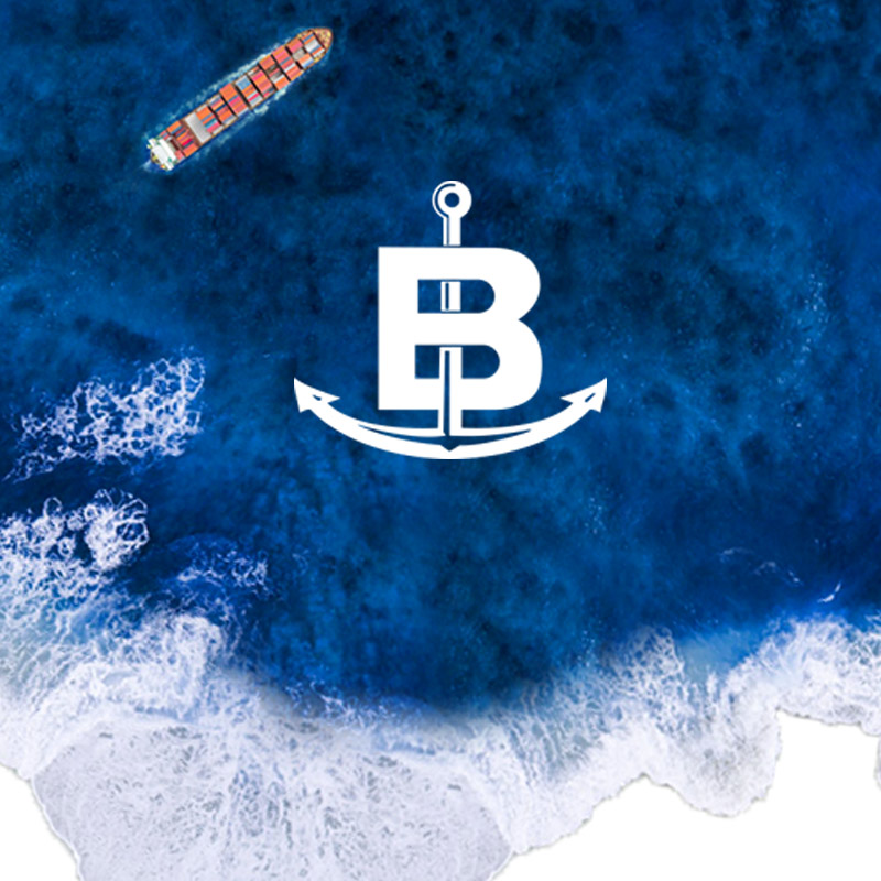 Baldan logo with sea background