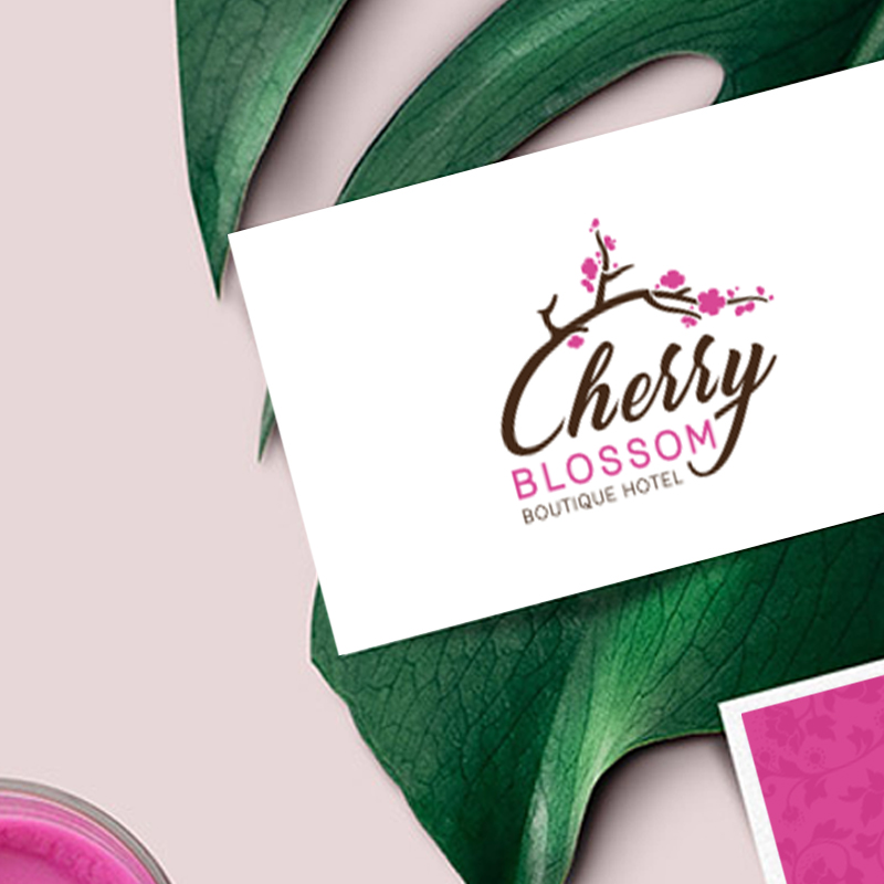 Cherry Blossom boutique & hotel logo card