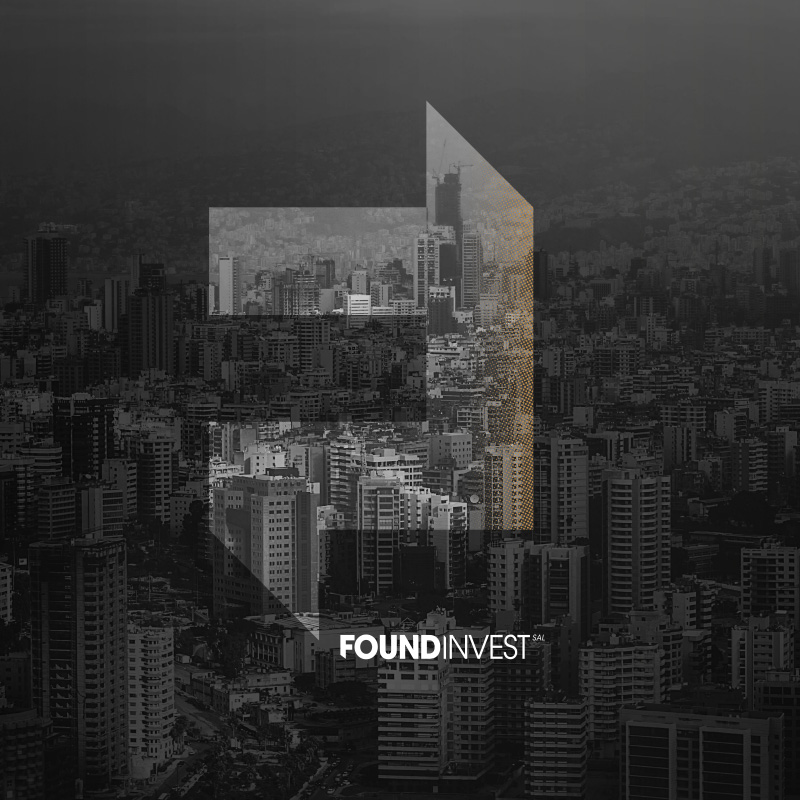 Foundinvest logo design with city background