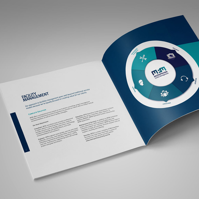 Brochure of Facility Management - logo rebranding by Notaclinic